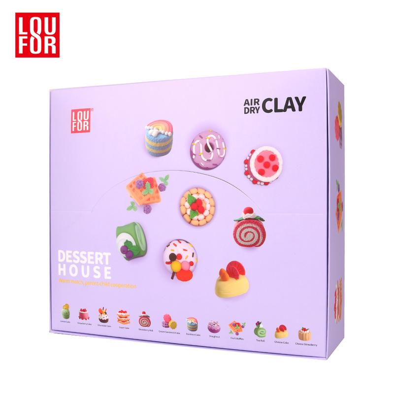 DIY Air Clay Craft Kit - Cute Mini Dessert - 12 Boxes of Soft and Ultra Light Clay for Kids, Safe and Non-Toxic with Guided Tutorials