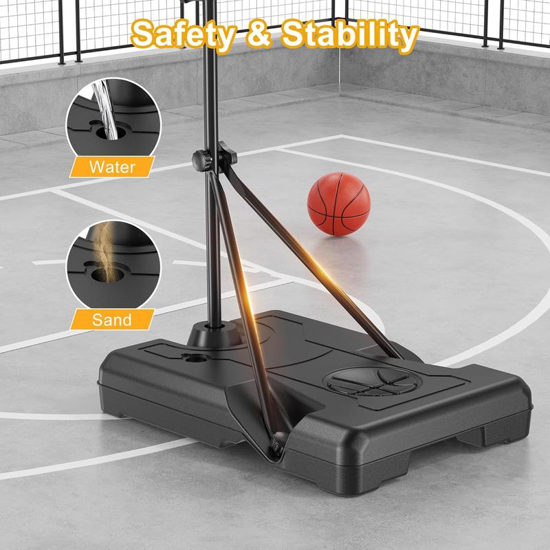 Kids Basketball Stand with Scoreboard and Timer, Adjustable Height 3ft - 5.8ft Basketball Stand Toy, Sports Games for Boys Aged 3 4 5 6 7 8