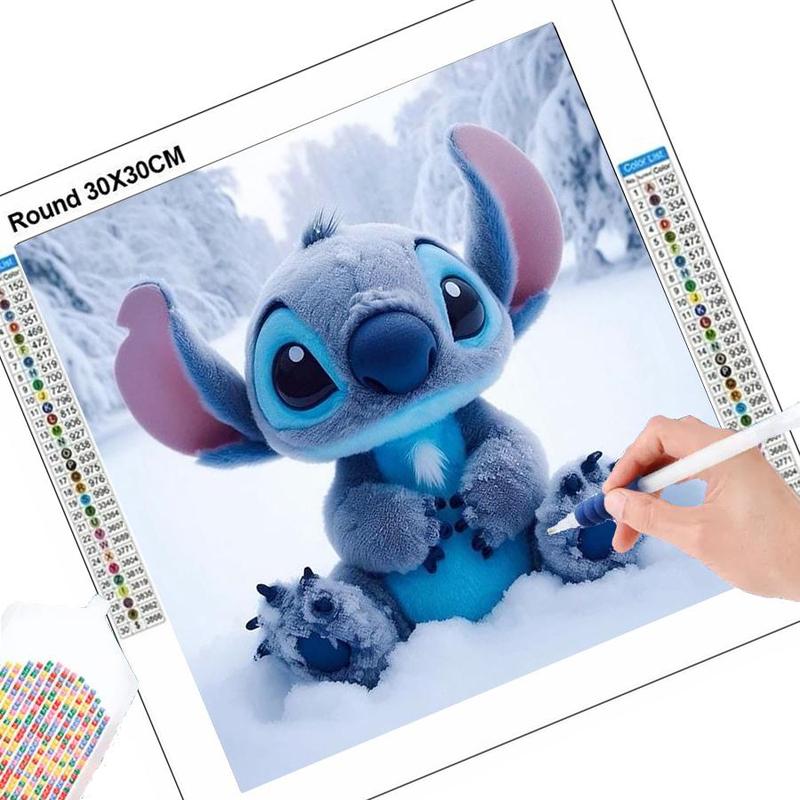 Cartoon Stitch Pattern DIY Diamond Arts Colorful Painting Kit without Frame, DIY 5D Decorative Wall Art for Living Room Bedroom Home Decor