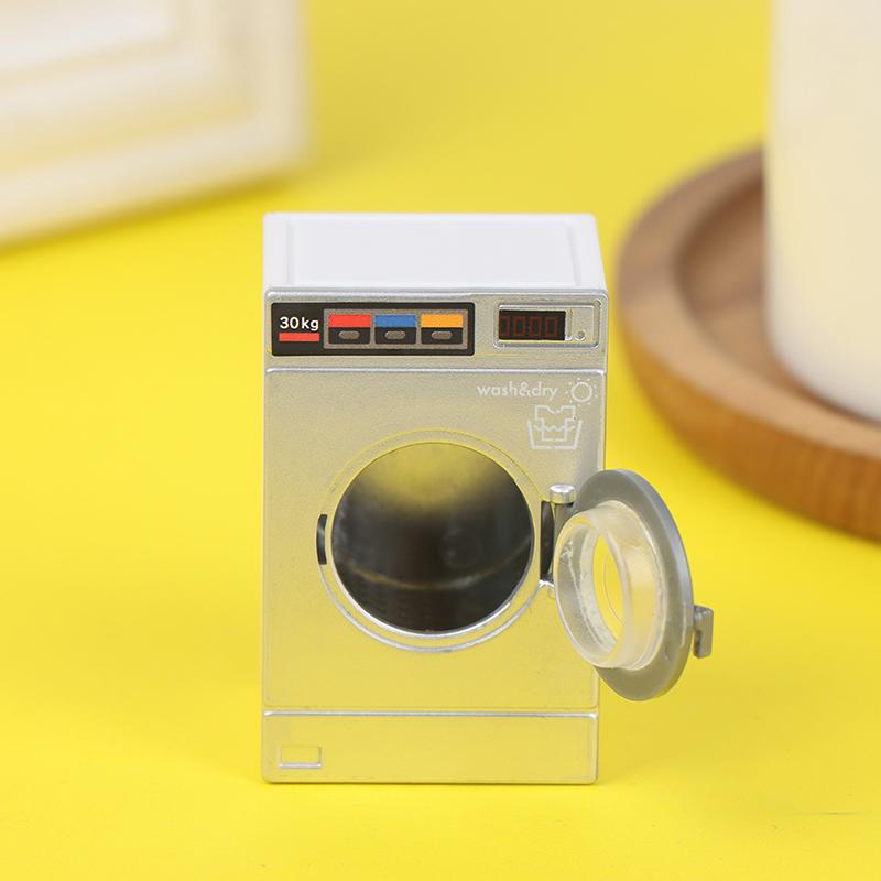 New Fashion 1:12 Dollhouse Miniature Washing Machine Home Appliance Laundry Model Decor Toy