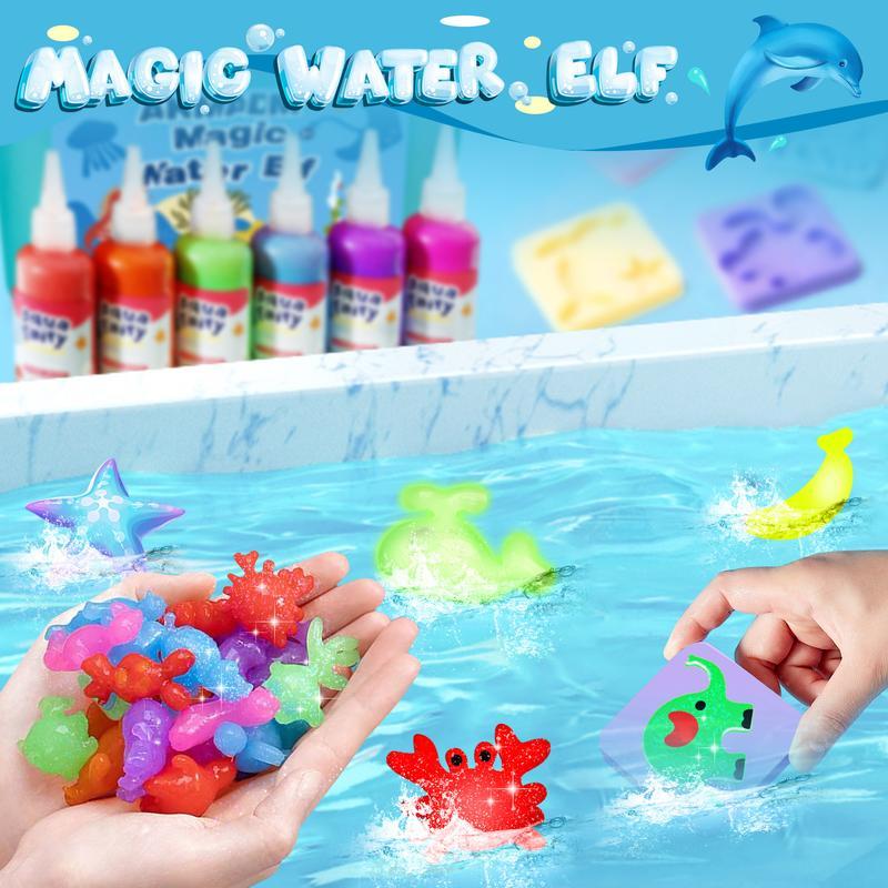 Aqua Fairy Water Gel Kit Magic Water Elf Toy 20 Colors Magic Gel Aqua Art 10 Molds Squishy Maker Party Favor Birthday DIY STEM Christmas Gifts