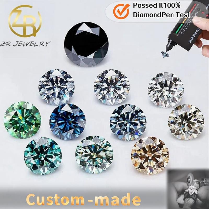 Synthetic Moissanite Colored Loose Gemstones. Multiple color and cut options available for jewelry DIY. Ideal for custom-made wedding, engagement, and anniversary rings. 