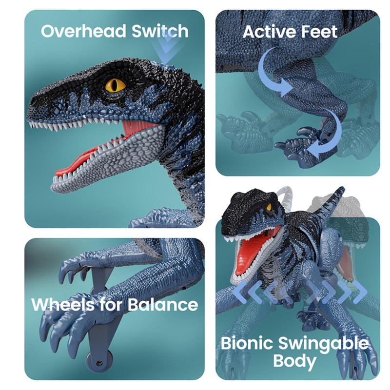 Remote Control Simulation Dinosaur Toy, USB Rechargeable Walking Robot Dinosaur With Light