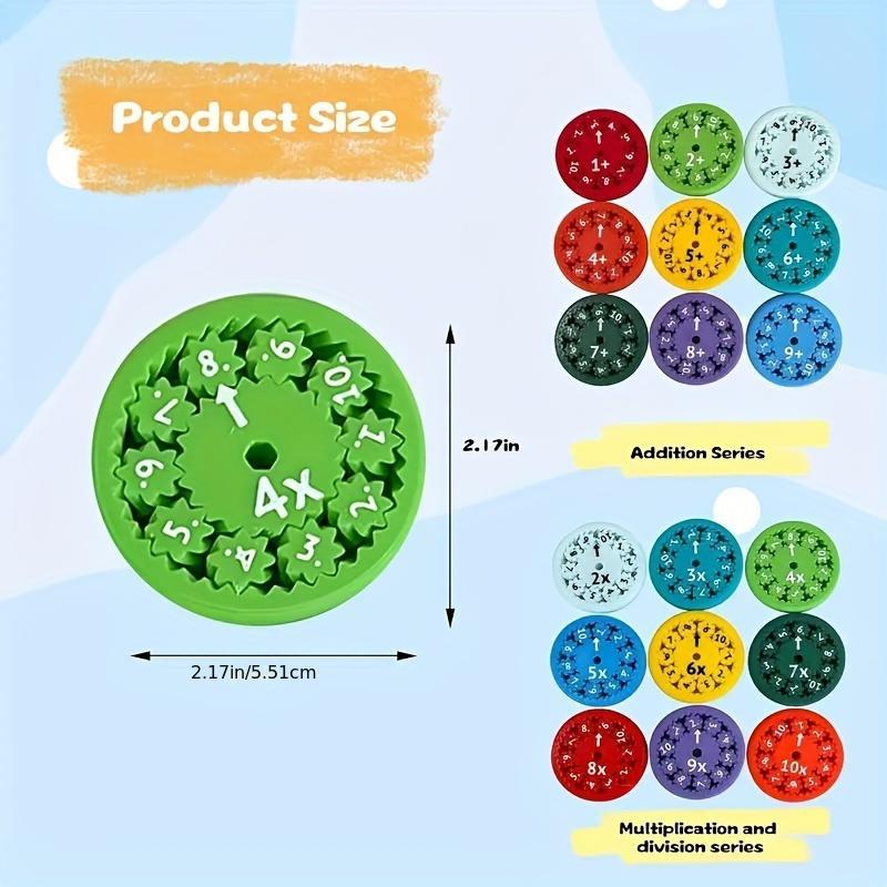 Math Spinner, 9 Counts 18pcs Interactive Math Spinner, Fun Learning Tool for Addition, Subtraction, Multiplication and Division, School Supplies