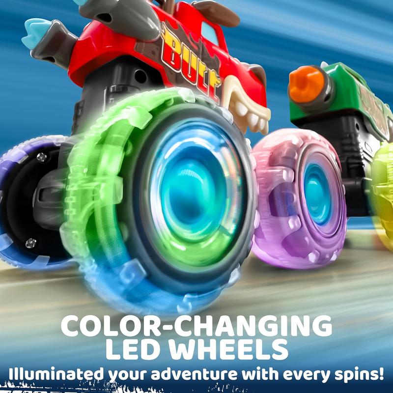 [HOLIDAY CLEARANCE – 51%] COMBO 3 PACK Monster Truck Toy - Motion Activated Light - Up Cars - Monster Treads Lightning Wheels - Press & Go Cars for Boys Girls - FLASH SALE 2024