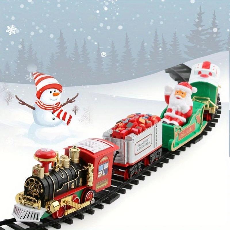 Electric Christmas Remote Control Train with Sound and Light, Hangs on Christmas Tree, Rail Car, Christmas Gift Toys Peripheral Products