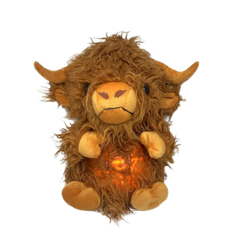 Breathing Stuffed Animal,Portable Plush Baby Toy,Soothing Breathing Stuffed Animal for Anxiety Adults and Kids, Breathing Lights and Sound Machine with Realistic