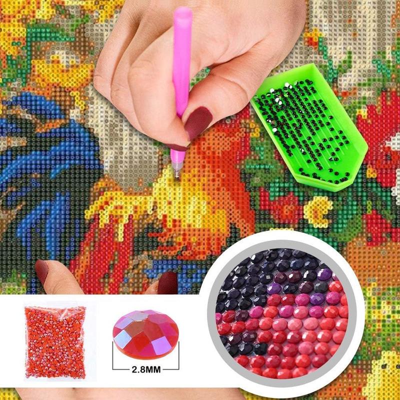 DIY Artificial Rhinestones Arts Painting Kit Without Frame, Book Pattern DIY Painting, Handmade Craft Wall Art Decoration