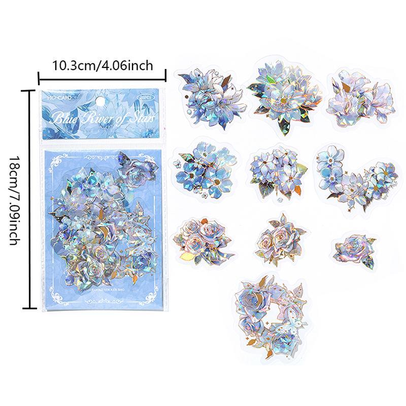 20pcs pack Flower Pattern Sticker, Multi-purpose Decorative Floral Stickers For DIY & Craft Projects