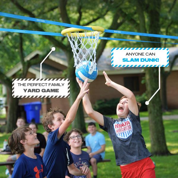 Halo Ball Portable Basketball Hoop - New Sport for Boys, Girls, Family - Outside backyard game - Play at Beach, Lawn, Backyard, Pool