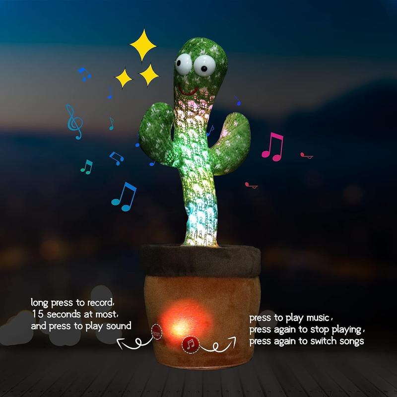 2024 Dancing Cactus toy, Talking Cactus Repeats What You Say, New Soft Plush Talking Toy Electric Speaking Cactus Toys Packing with Box