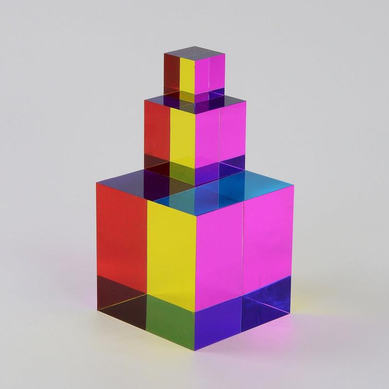 The Original CMY Cube - Cyan, Magenta & Yellow Optical Color Cube - Teaches Subtractive Color Mixing - Educational STEAM & Sensory Tool