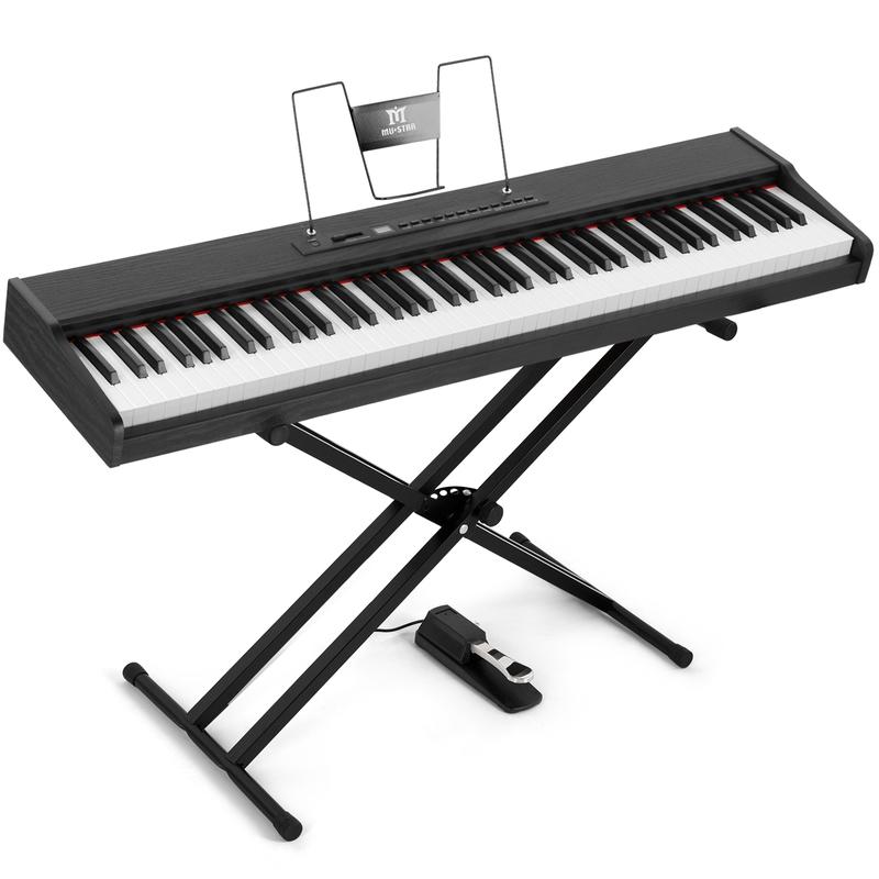 MUSTAR Digital Piano 88 Key Weighted with Stand, 88 Key Semi Weighted Keyboard Piano MEP-900, Portable Electric Piano Keyboard 88 Keys with Bluetooth Connection, Case, Sustain Pedal, MDF