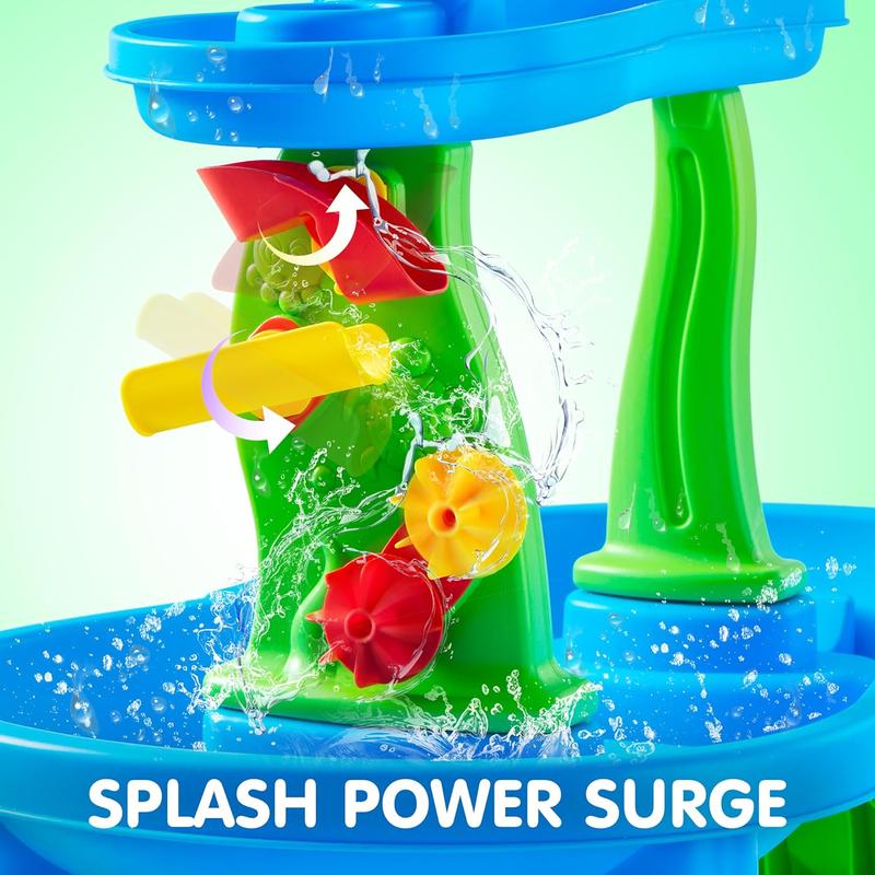  Water Table for Kids, 3-Tier Water Sand Table Outdoor Play Toys for Kids Boys Girls, Includes 18 Pcs Water & Sand Accessories, Ideal for Summer Beach Backyard Park Activities