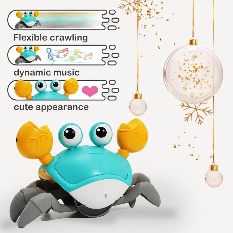 Pbooo Crawling Crab Toy, Interactive Walking Dancing Moving Crab Toy (Infrared Sensing), Learning Crab, Music Sensory Birthday Gifts-Green