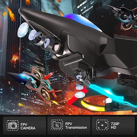 BEZGAR 2.4GHZ remote control aircraft, camera remote control reconnaissance aircraft, half an hour flight time, 360° flip fighter toy, suitable for 8-13 year old beginners to easily control, equipped with colorful LED navigation lights, Birthday Gift