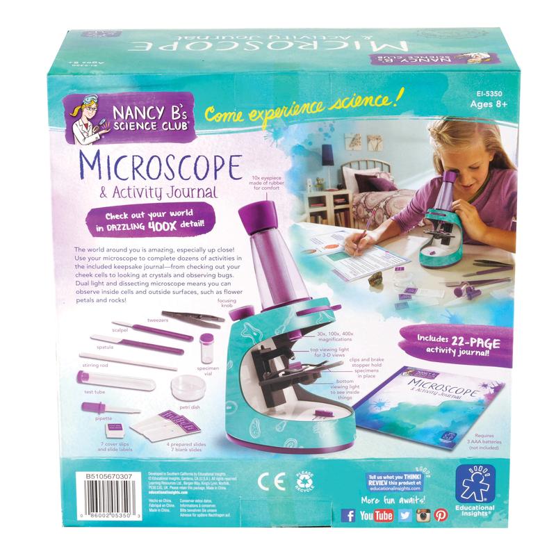 Educational Insights Nancy B's Science Club Microscope for Kids, Microscope Kit, Gift for Boys & Girls, Ages 8-12