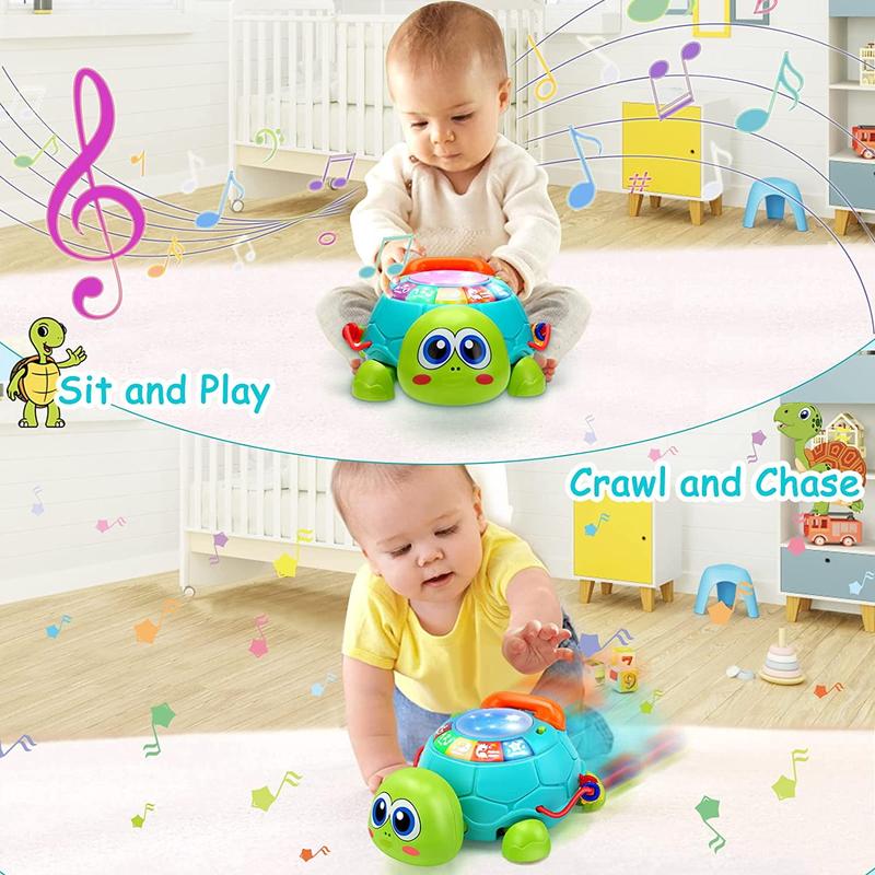 Light & Sound Musical Turtle Crawling Toys for 1 Year Old Boys Girls, Kids Learning Toys for 1 2 3 Year Old Boys Girls Birthday Christmas Gifts