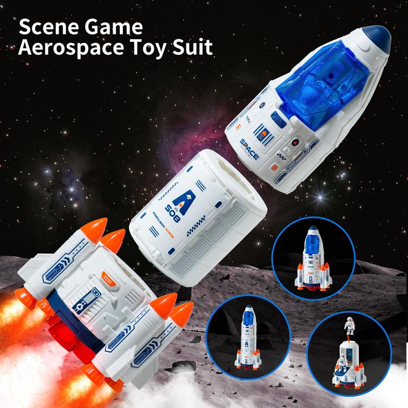 Space Shuttle Rocket Toy - Rocket Ship Toy Glows, Makes Lights and Sound Effects - Astronaut Toys, Space Adventure Toys, Children's Science Education Toys