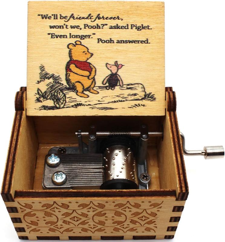 Wooden Music Box - The Pooh Saying Music Box, Gift for Friend, Cousins, BFF, New Year's Gifts- 1 Set