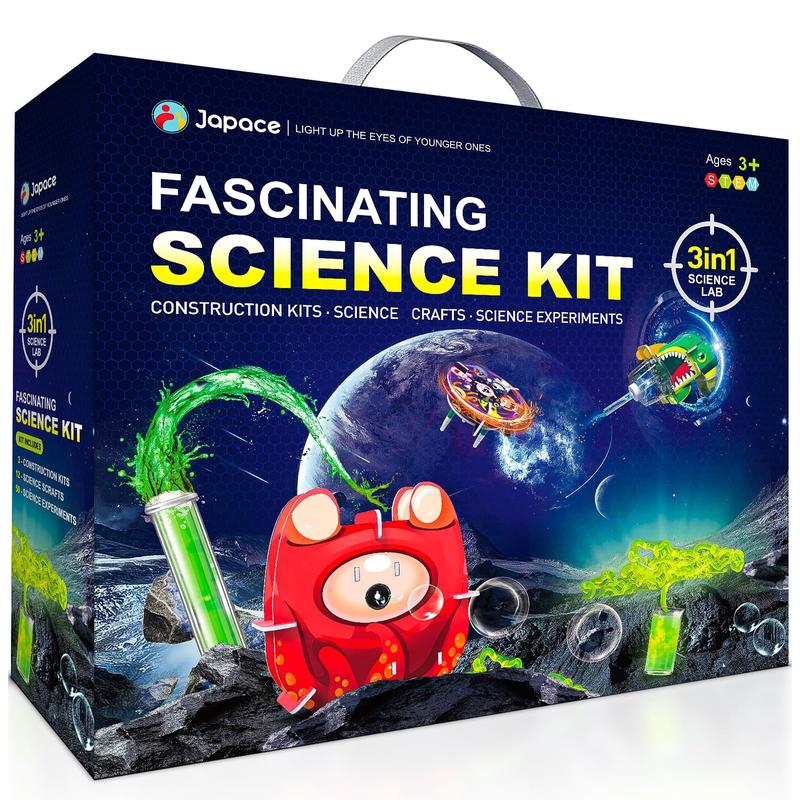 Japace Science Experiments & DIY Motorized Building Kits STEM Toys Chemistry Set for Kids Age 4-6-8