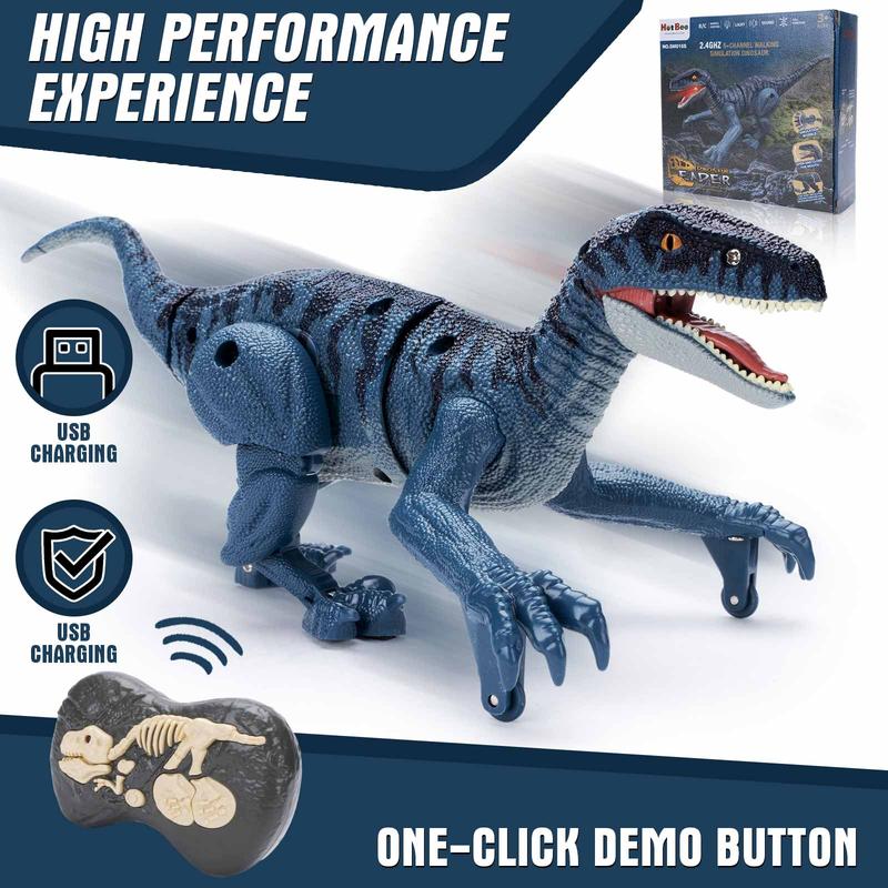 Interactive Robot Dinosaur Toy with LED Lights & Lifelike Roaring Sounds for Kids