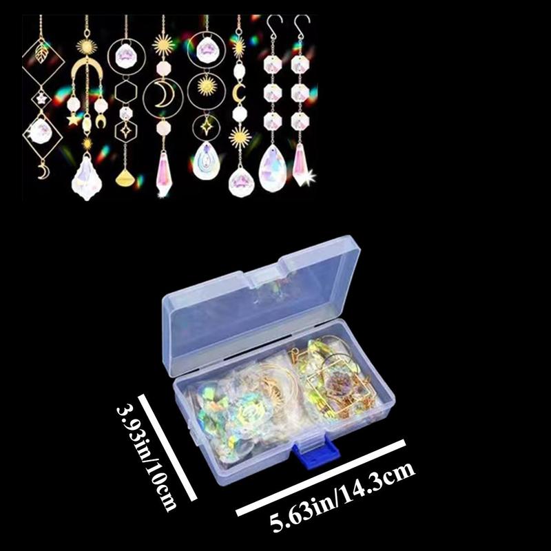 Diy Craft Kit for Adults, 150pcs set Suncatcher Making Kits, Window Hanging Pendants and Chains, Indoor Outdoor Party Garden Decor