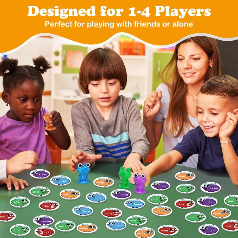 Sight Word Games,Frog stomp sets, Educational Indoor Games Flash Cards, Phonics Learning Games