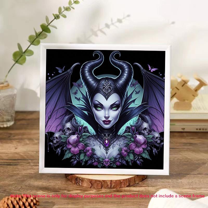 Maleficent Pattern DIY Diamond Arts Colorful Painting Kit without Frame, 5D Diamond Arts Colorful Painting Kit, Wall Art Decor for Home