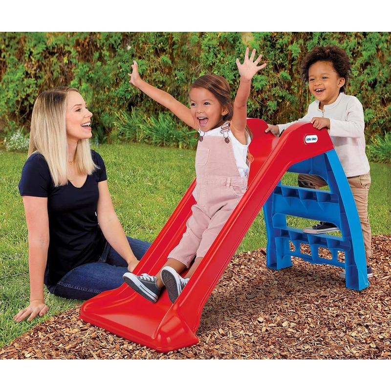 Little Tikes First Slip And Slide, Easy Set Up Playset for Indoor Outdoor Backyard, Easy to Store, Safe Toy for Toddler,Kids (Red Blue), 39.00''L x 18.00''W x 23.00''H