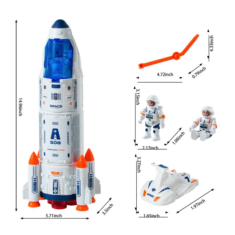 Space Shuttle Rocket Toy - Rocket Ship Toy Glows, Makes Lights and Sound Effects - Astronaut Toys, Space Adventure Toys, Children's Science Education Toys