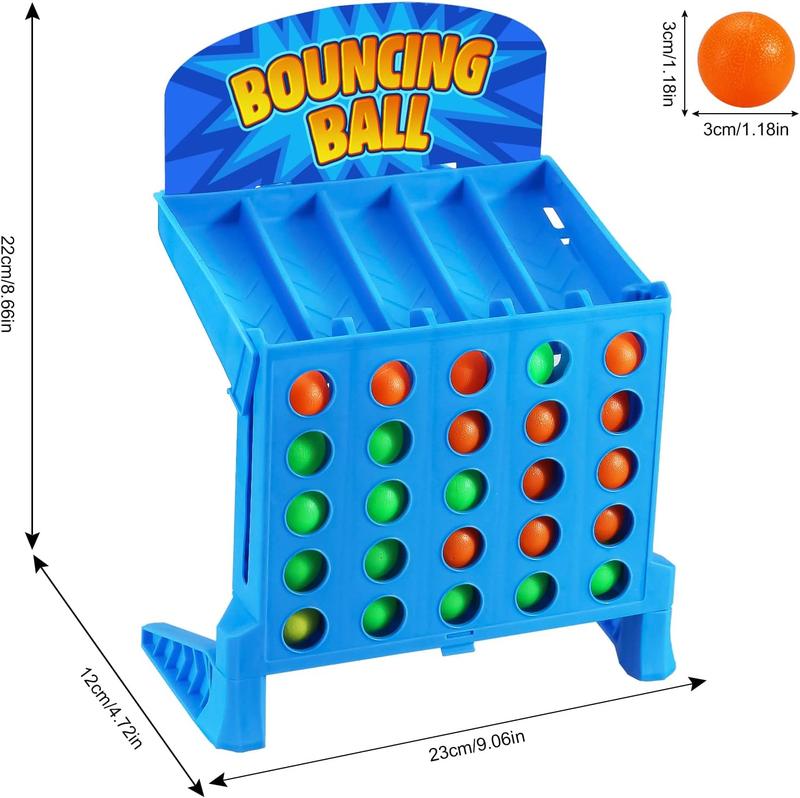 Linking 4 Shots Game, Bounce Off Party Game Jumping Ball Tabletop Game for Kids, 4 in a Row Parent-Child Interaction Board Game Educational Toy for Family Travel Outdoor