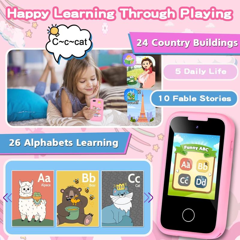 Kids Smart Phone Toys for Girls, Christmas Birthday Gifts for 3-10 Year Old Girl Boy Kids Toys, 2.8