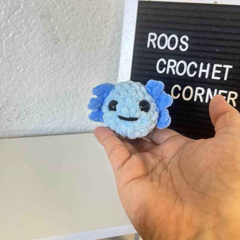 Handmade crochet mini axolotl