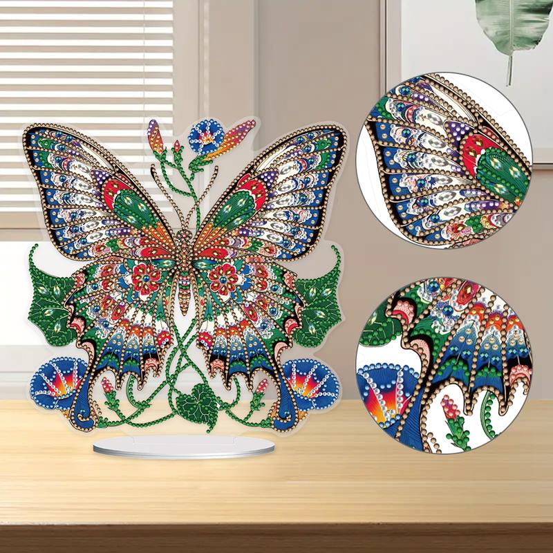 Colorful Butterfles Diamond Art Kits for Home Office DIY Acrylic Desktop Decor -1194085 diamonds are