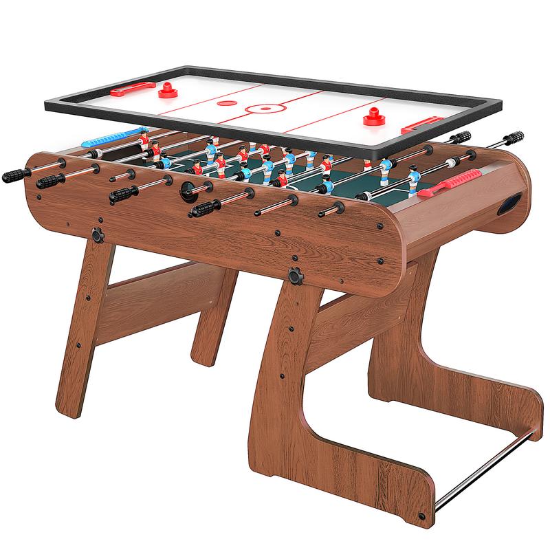 Fiziti 54 Inch Folding Foosball Table,Air Hockey Table for Adults Full Size,2 in 1 Multi Game Soccer Table for Indoor Outdoor, Family, Kids