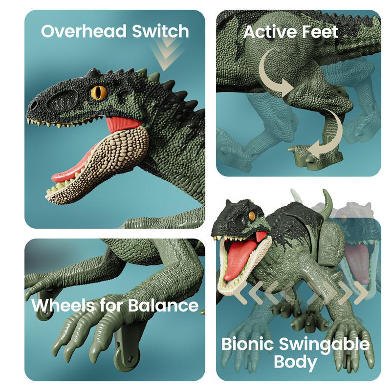 Remote Control Dinosaur Toy, 2.4GHZ RC Walking Robot Dinosaur with Light, Electronic Walking Dinosaur Robot, Desk Toys, Simulation Dino Action Toys for Boys Girls, Travel Toys