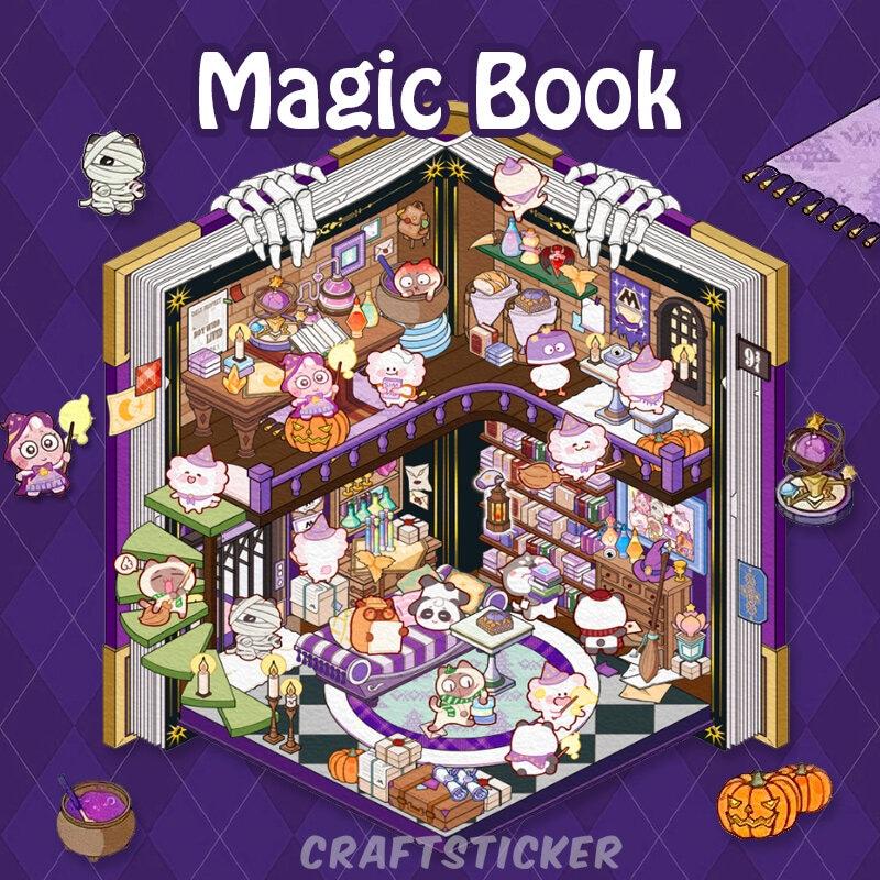 Magical Series 3D Miniature Scene Sticker | DIY Miniature Scenes Sticker Gifts | journalkit | Room Sticker Book