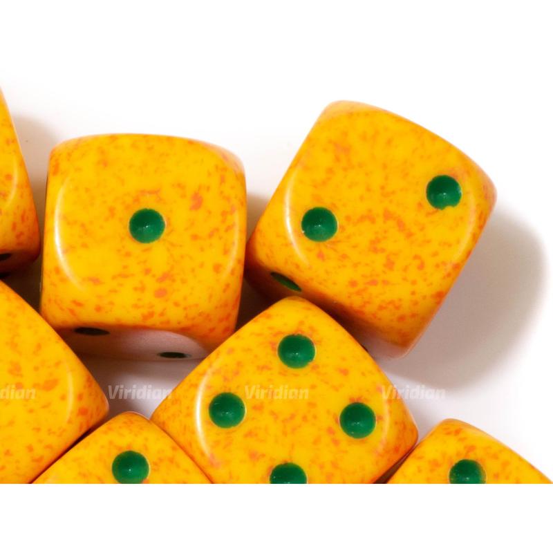 Speckled Lotus | Yellow & Orange | D6 Block | Chessex Dice (12)