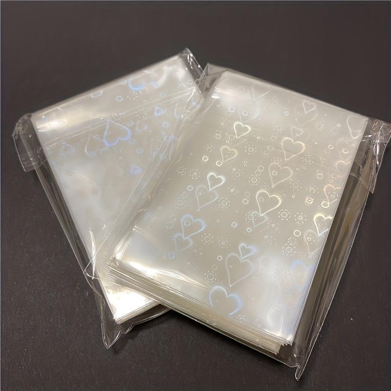 Heart Pattern Photocard Sleeve, 50pcs pack Laser Card Sleeve, Holographic Film for Card Making, DIY Scrapbooking Supplies, Gifts & Wrapping Supplie