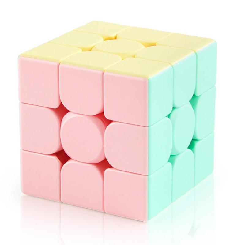 3x3 Macaron Colored Speed Cube, 1 Count Colorful Cube Puzzle Toy, Fun and Stress Relief Toy, Educational Toy for Kids & Adults