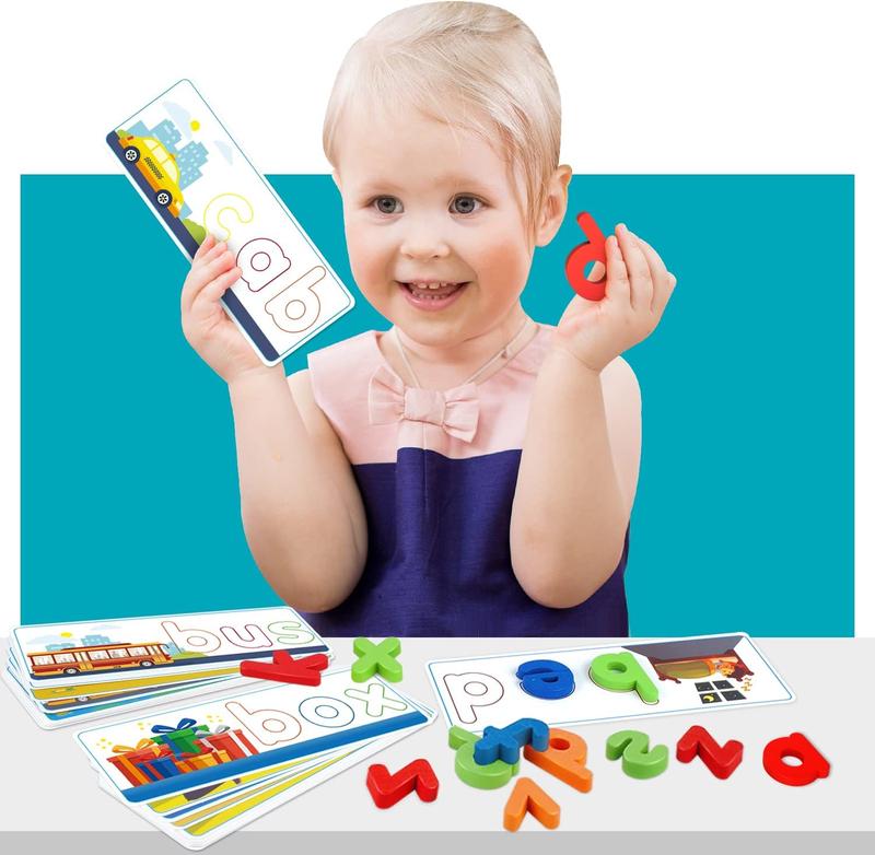 Learning Educational Toys and Gift for 3 4 5 6 Years Old Boys & Girls - See & Spell Matching Letter Game for Preschool Kids Learning Resources - STEM Educational Toys for Toddler Learning Activities