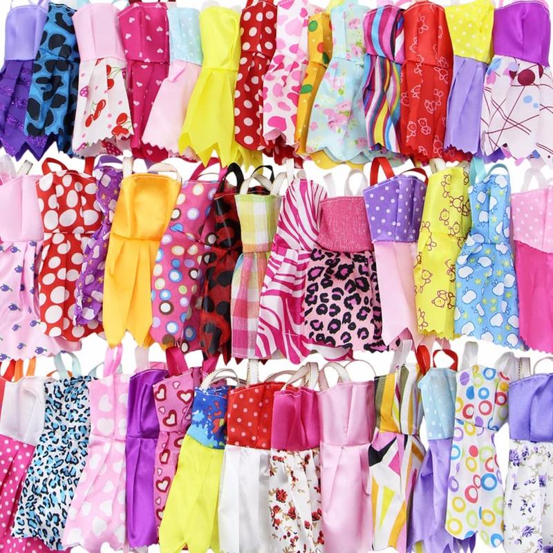 43 Pcs Doll Clothes and Accessories for 11.5 Inch Doll, Include 2 Princess Gowns 2 Fashion Skirts 5 Mini Skirts 2 Swimwears 2 Fashions 10 Shoes 10 Hangers 10 Necklaces