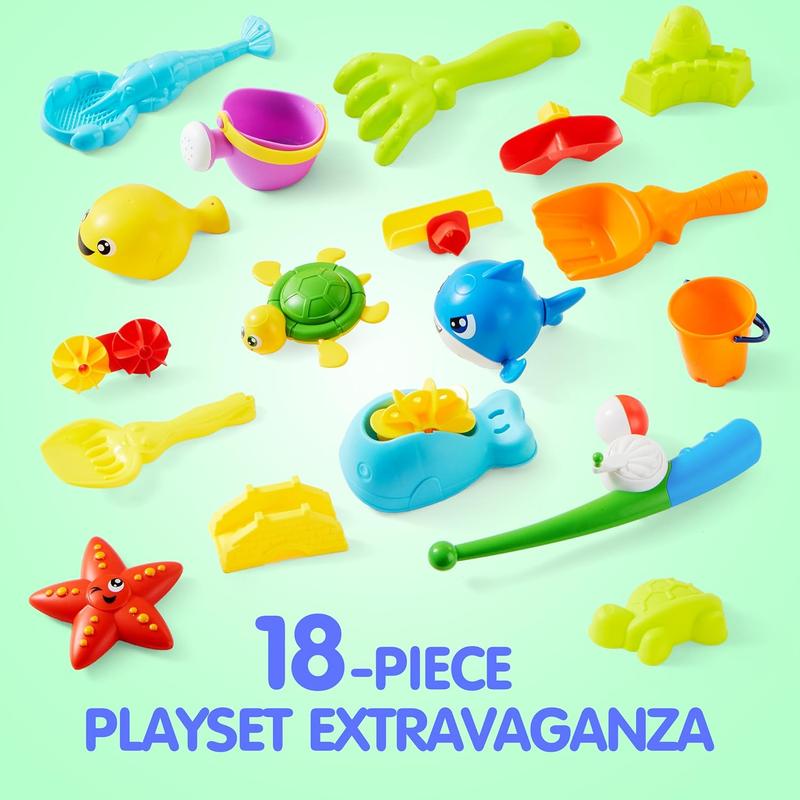  Water Table for Kids, 3-Tier Water Sand Table Outdoor Play Toys for Kids Boys Girls, Includes 18 Pcs Water & Sand Accessories, Ideal for Summer Beach Backyard Park Activities