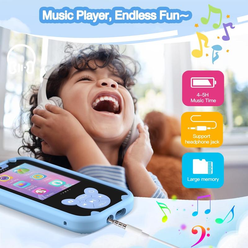 CHRISTMAS GIFT Kids Toy Camera Phone, Christmas Birthday Gifts for Toddler and Kid Age 3~8 Year Old, Touchscreen Learning Toy, MP3 Music Player, Gifts for Boys