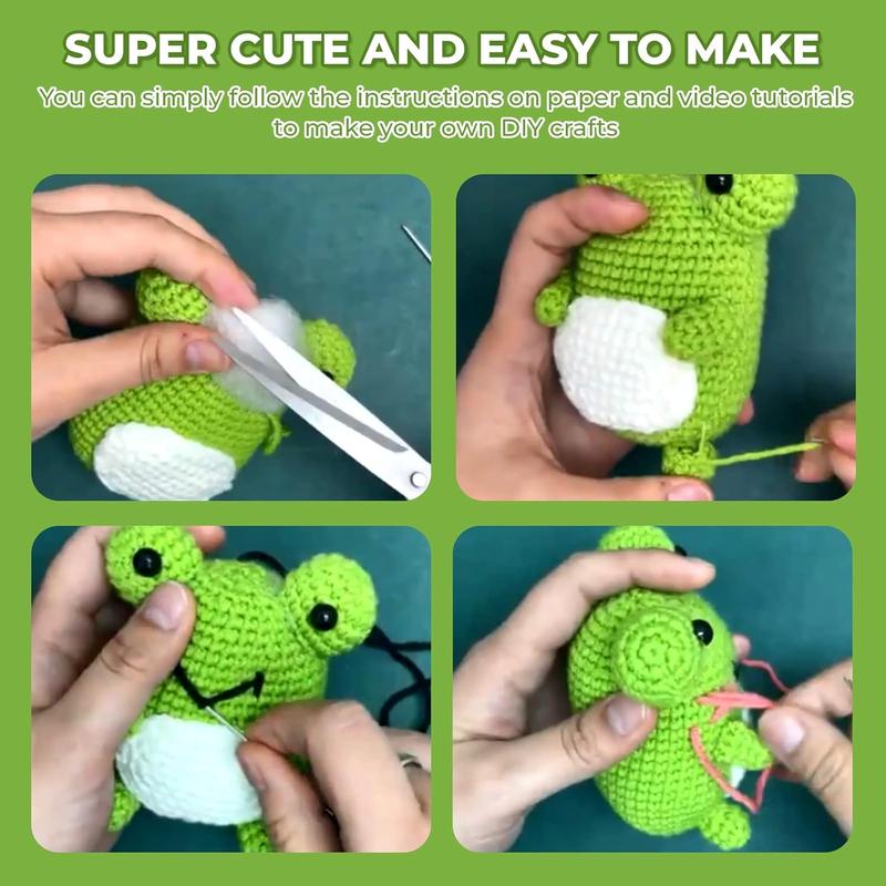 Christmas Crochet Kit for Beginners, 3 Pattern -Owl, Penguin, Frog, Knitting Kit for Adult  with Step-by-Step Video Tutorials and Yarns, Hook, Accessories