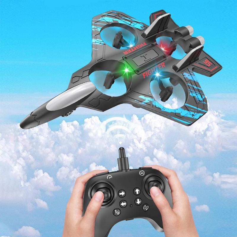 Remote Control Airplane, 1 Count 4-axis Drone with Remote Control, Foam Glider, Gravity Sliding Airplane, Outdoor Electric & Remote Control Toys for Gift