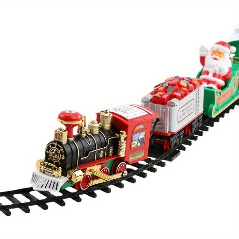 Electric Christmas Remote Control Train with Sound and Light, Hangs on Christmas Tree, Rail Car, Christmas Gift Toys Peripheral Products