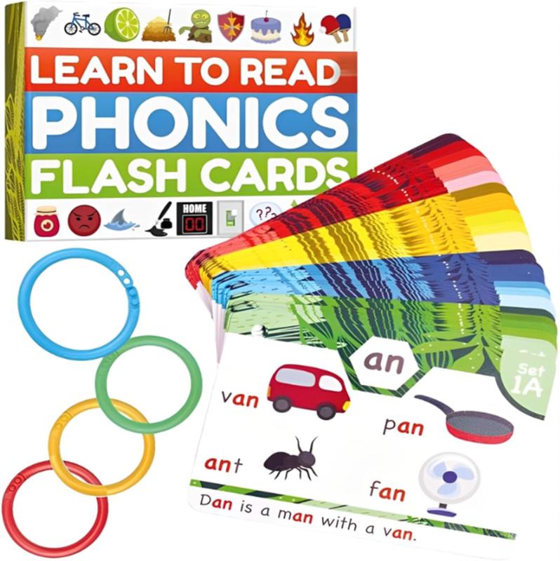 Phonics Flash Cards - Learn to Read in 20 Phonic Stages - Digraphs CVC Blends Long Vowel Sounds - Educational Homeschool Resource for Kids Ages 4-8