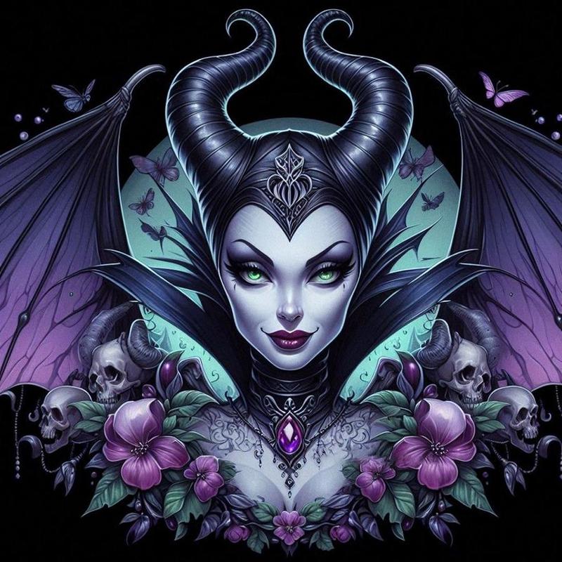 Maleficent Pattern DIY Diamond Arts Colorful Painting Kit without Frame, 5D Diamond Arts Colorful Painting Kit, Wall Art Decor for Home